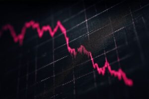 Pantallas mostrando gráficos del mercado bursátil
